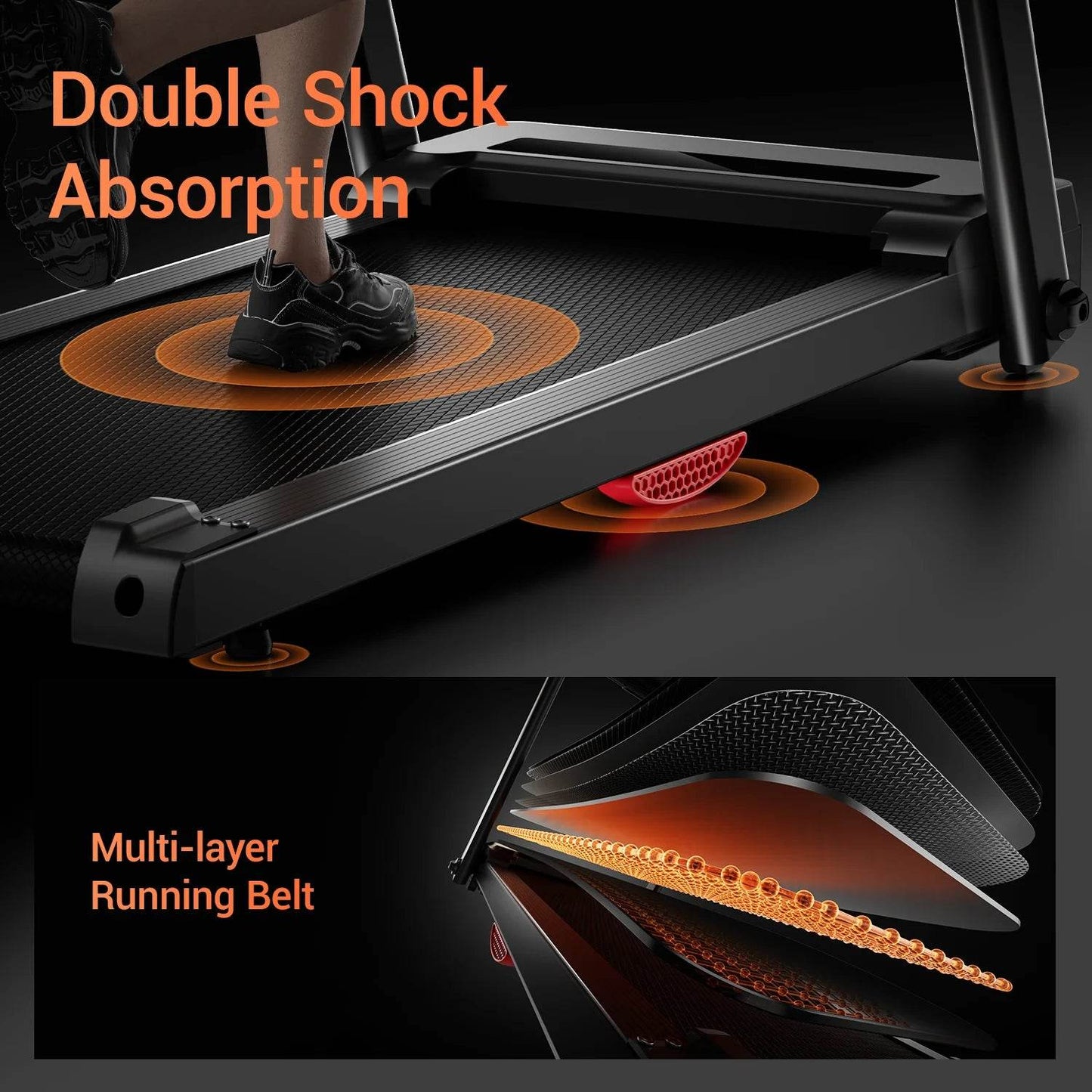 3.0HP Brushless Foldable Home Treadmill with 300LB Capacity