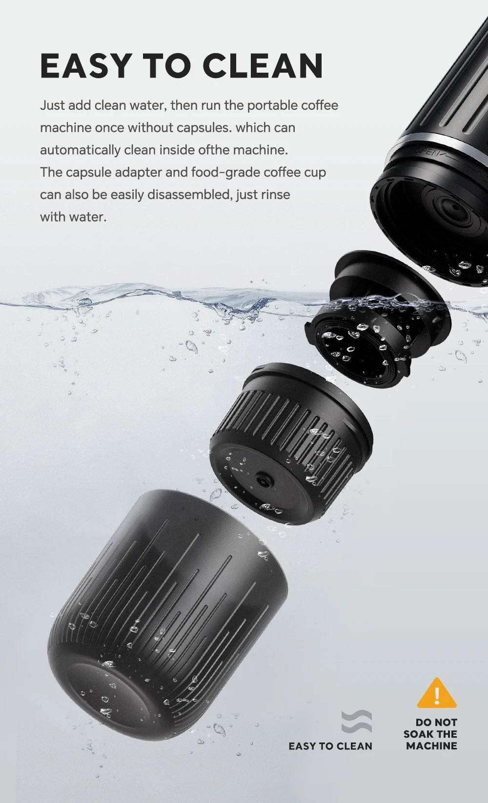 Portable Electric Espresso Maker for Hot or Cold Coffee