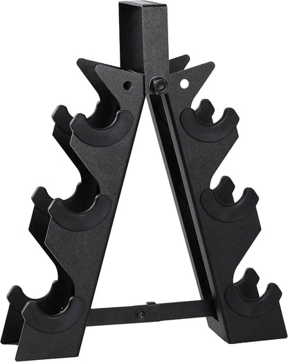 5,10, 15 Pound Neoprene Dumbbell Weight Set with Rack