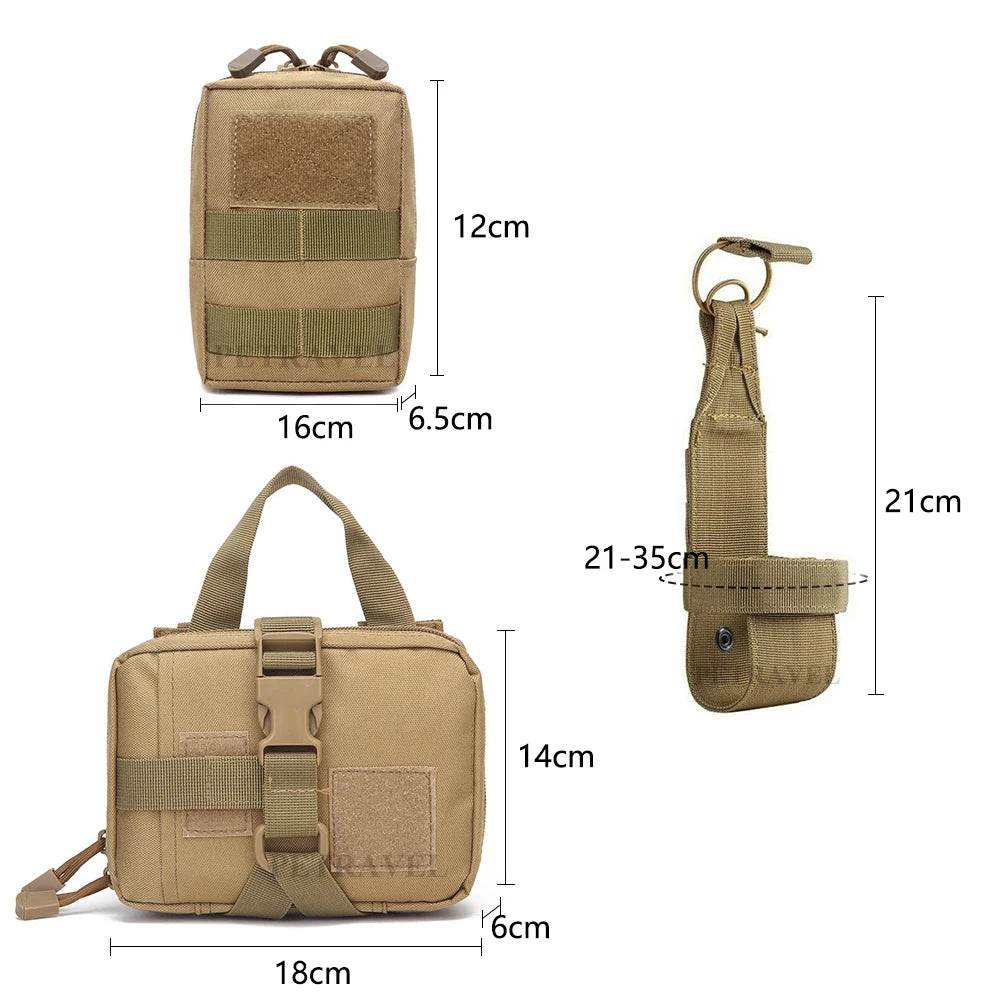 3Pcs Dog Tactical Bags with 2Pcs Pouches and Belt Holder