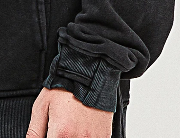 Superior Quality Oversized Japanese Script Turtle Neck Hoodie Slit Sides Thumb holes