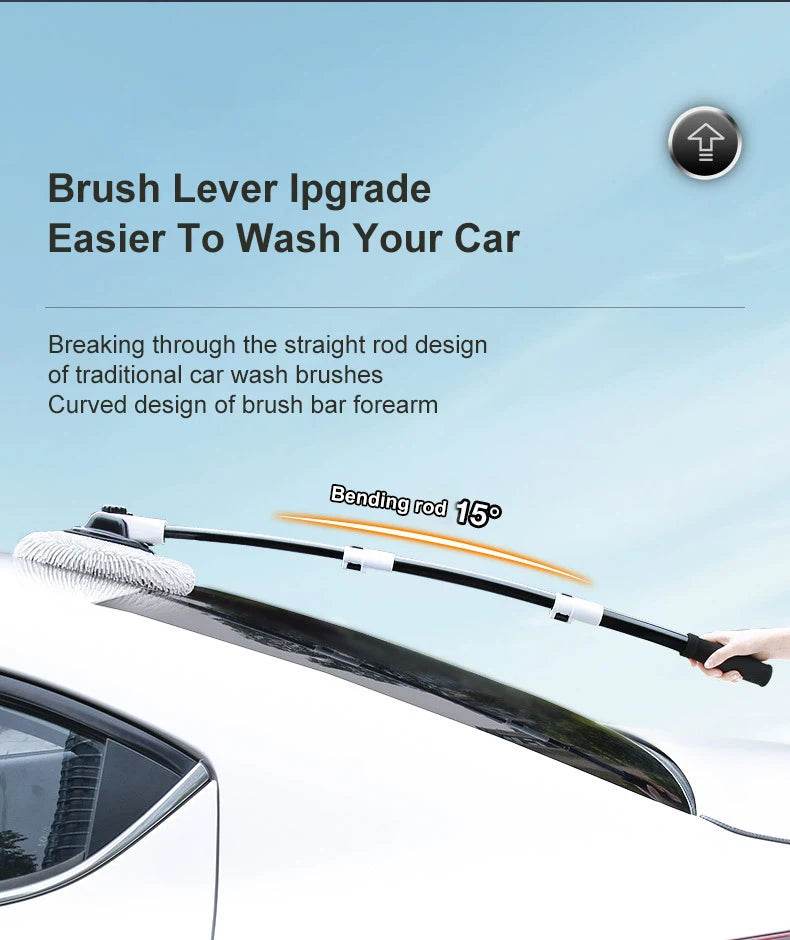 2022 New 15 Degree Bend Car Cleaning Brush with Telescoping Handle