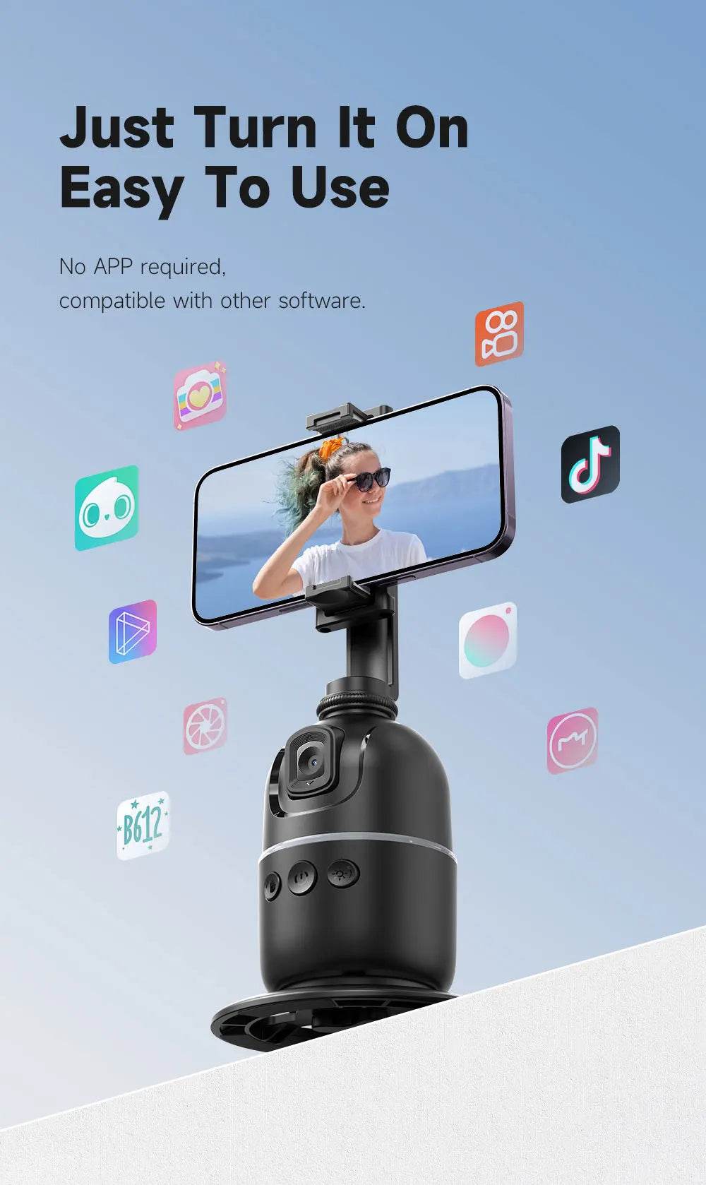 Selfieshow P03 Gimbal Stabilizer with 360 Rotation Tracking
