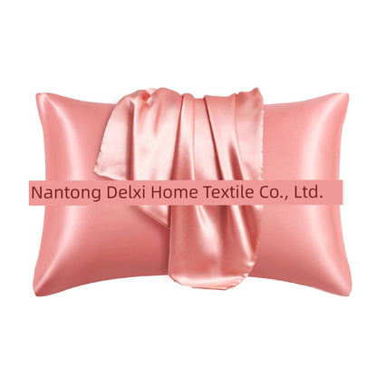 Cross-Border Foreign Trade Pure Color Silk Pillowcase Set