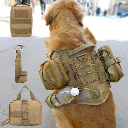 3Pcs Dog Tactical Bags with 2Pcs Pouches and Belt Holder