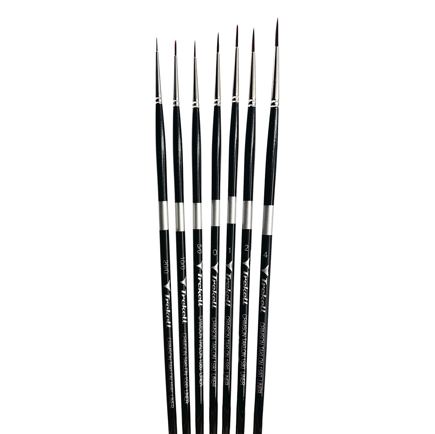 Trekell Crimson Taklon Long Handle Artist Brush - Complete Set - Liner