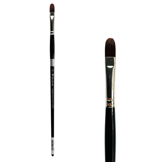 Trekell Crimson Taklon Long Handle Artist Brush - Size #10 Filbert