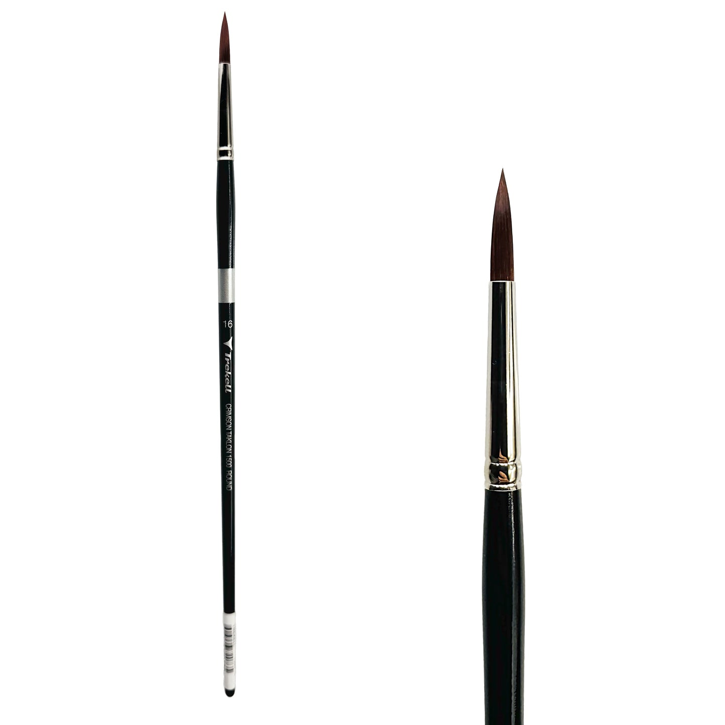 Trekell Crimson Taklon Long Handle Artist Brush - Size #16 Round