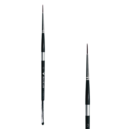 Trekell Crimson Taklon Short Handle Artist Brush - Size #0 Liner