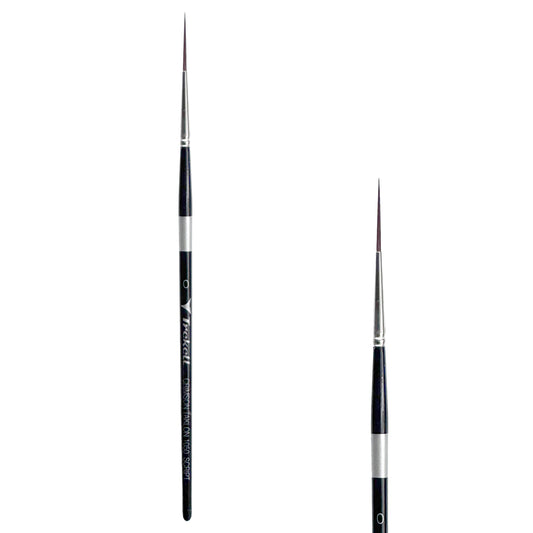 Trekell Crimson Taklon Short Handle Artist Brush - Size #0 Script/Rigger