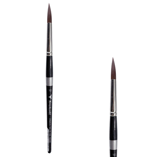 Trekell Crimson Taklon Short Handle Artist Brush - Size #10 Round