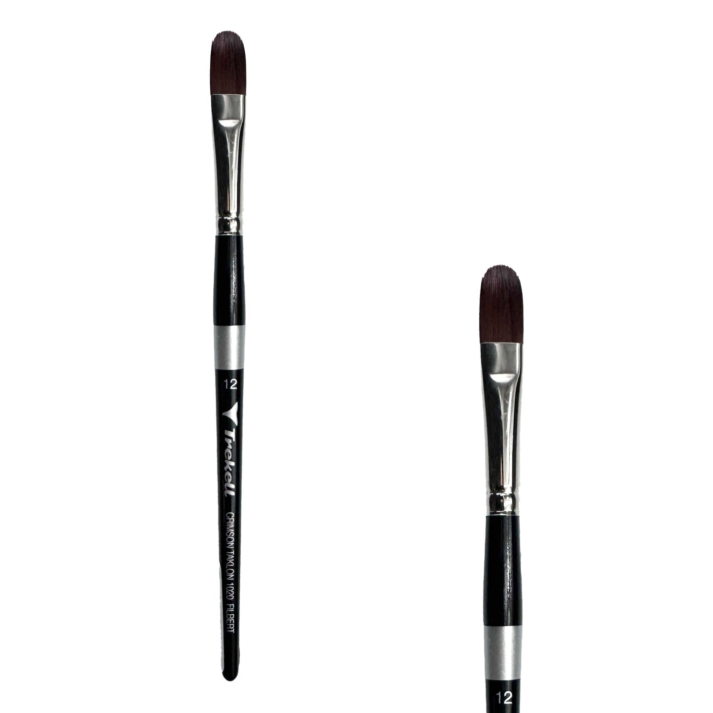 Trekell Crimson Taklon Short Handle Artist Brush - Size #12 Filbert