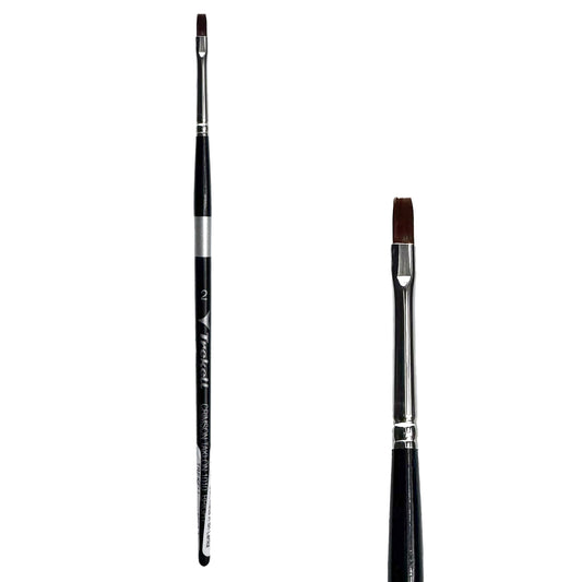 Trekell Crimson Taklon Short Handle Artist Brush - Size #2 Bright
