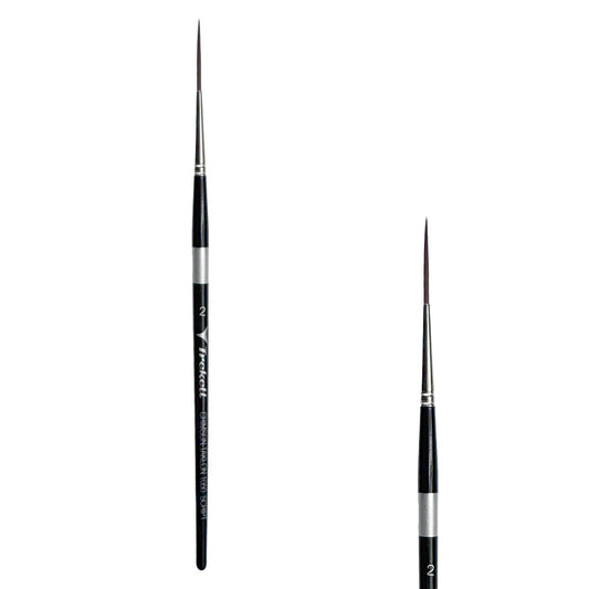 Trekell Crimson Taklon Short Handle Artist Brush - Size #2 Script/Rigger