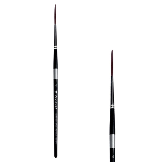 Trekell Crimson Taklon Short Handle Artist Brush - Size #4 Script/Rigger