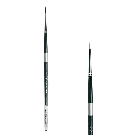 Trekell Crimson Taklon Short Handle Artist Brush - Size #5/0 Liner