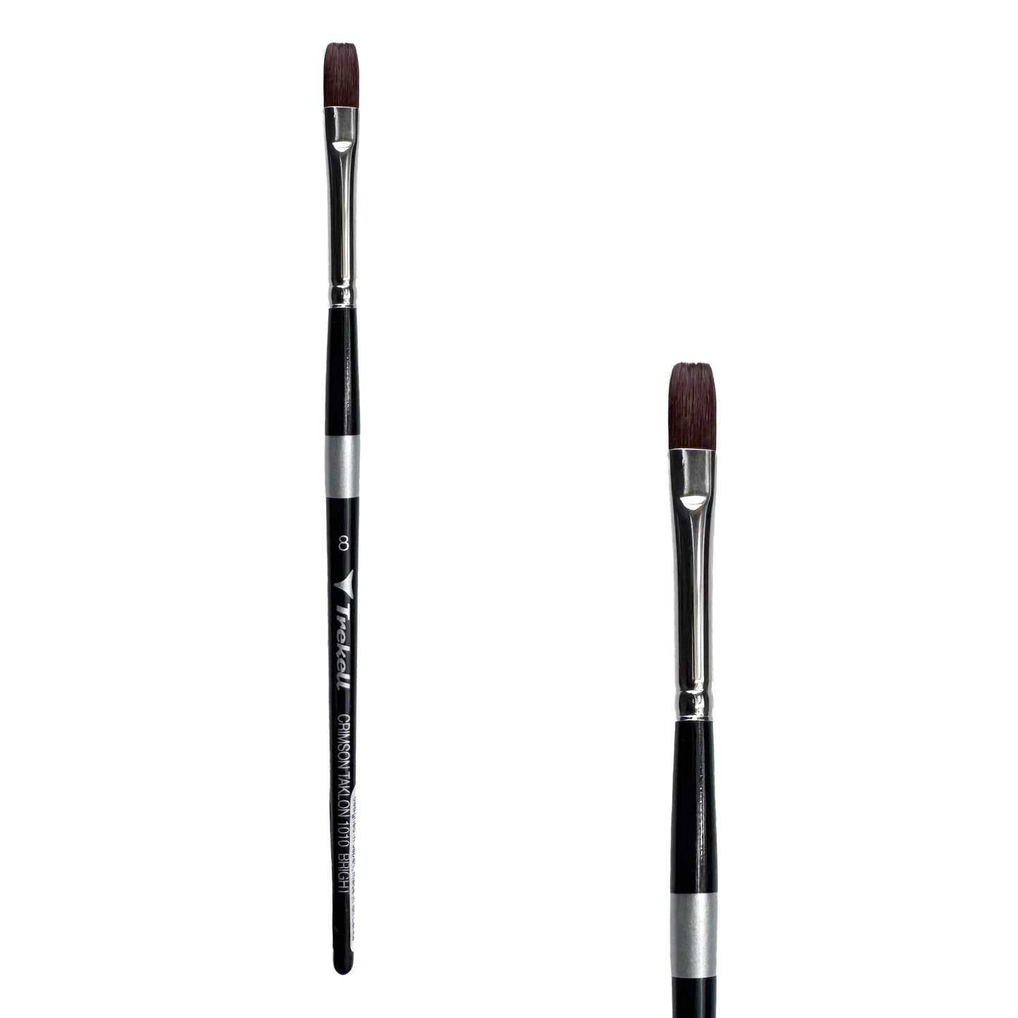 Trekell Crimson Taklon Short Handle Artist Brush - Size #8 Bright