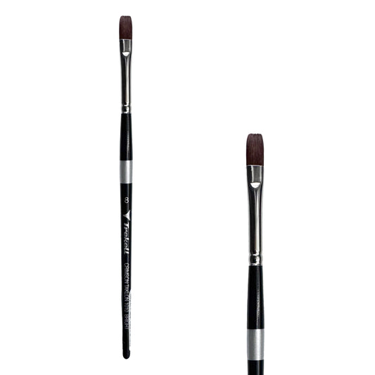 Trekell Crimson Taklon Short Handle Artist Brush - Size #8 Bright