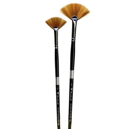 Trekell Golden Taklon Long Handle Artist Brush - Complete Set - Fan