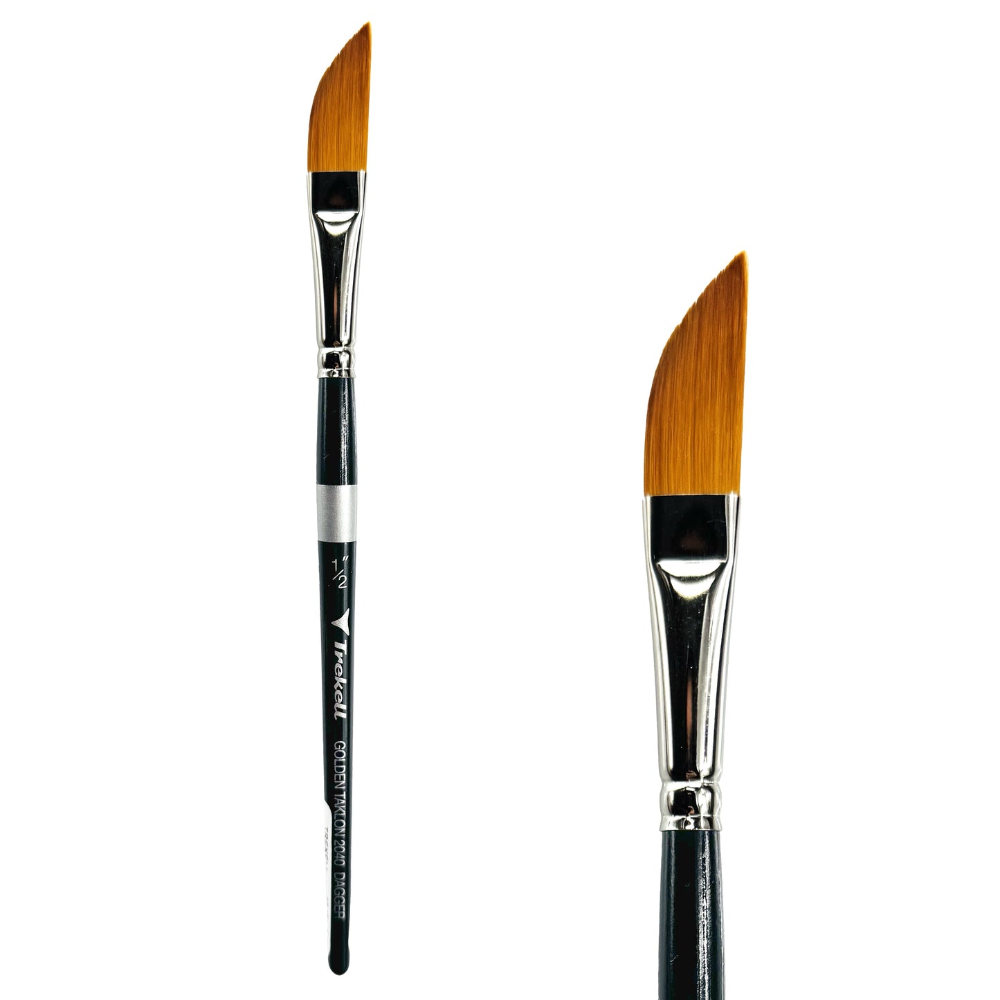 Trekell Golden Taklon Short Handle Artist Brush -  Size 1/2" Dagger