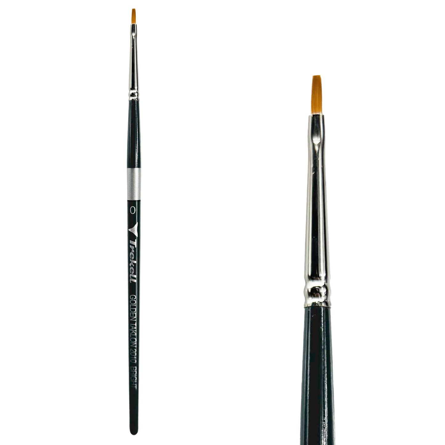Trekell Golden Taklon Short Handle Artist Brush -  Size #0 Bright