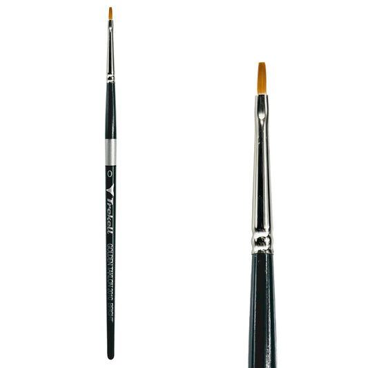 Trekell Golden Taklon Short Handle Artist Brush -  Size #0 Bright
