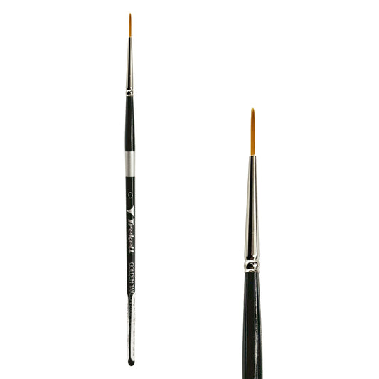 Trekell Golden Taklon Short Handle Artist Brush -  Size #0 Liner
