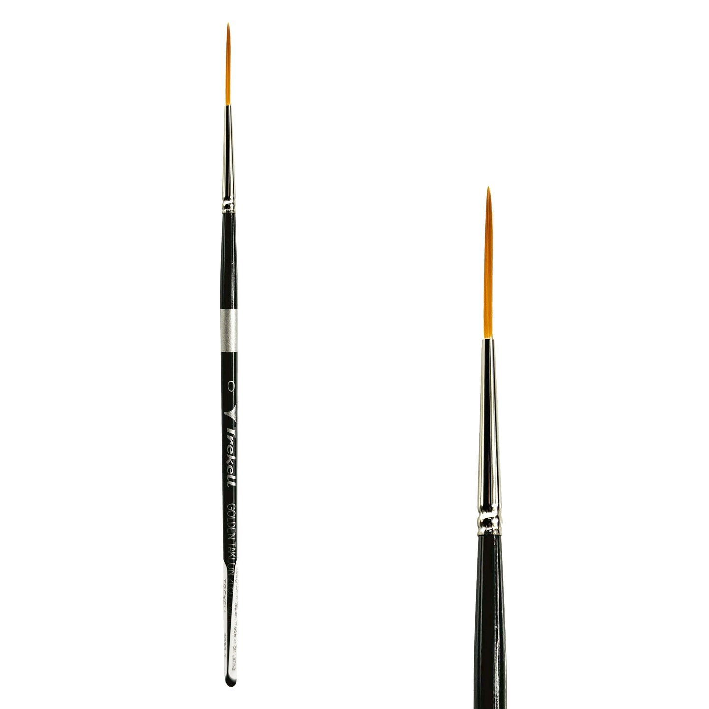 Trekell Golden Taklon Short Handle Artist Brush -  Size #0 Script/Rigger