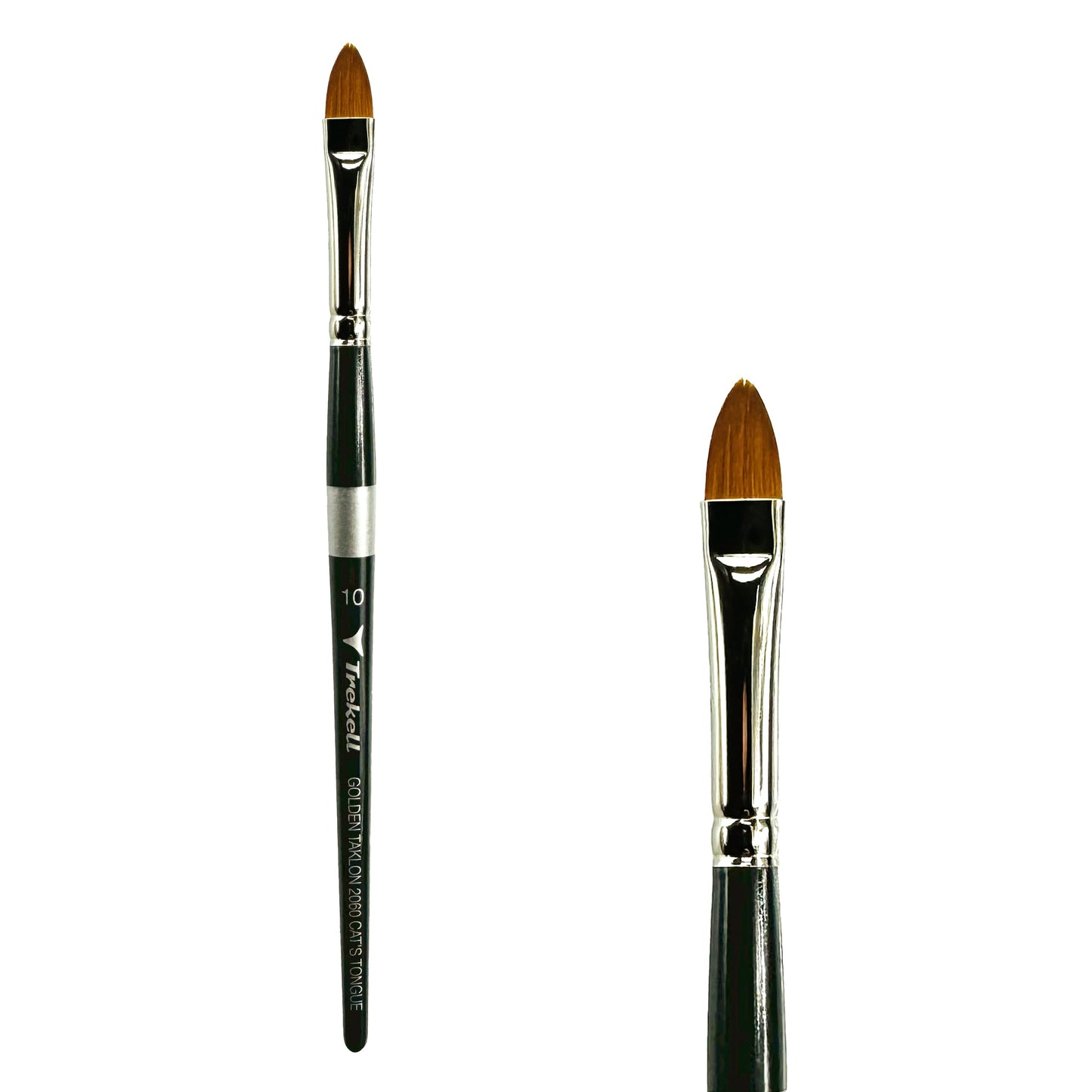 Trekell Golden Taklon Short Handle Artist Brush -  Size #10 Cat's Tongue