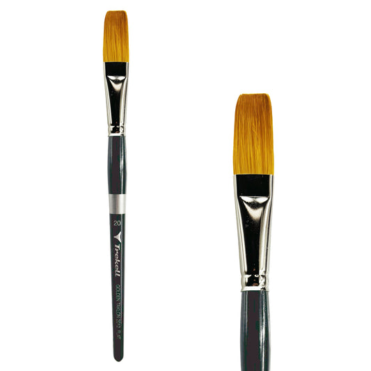 Trekell Golden Taklon Short Handle Artist Brush -  Size #20 Flat