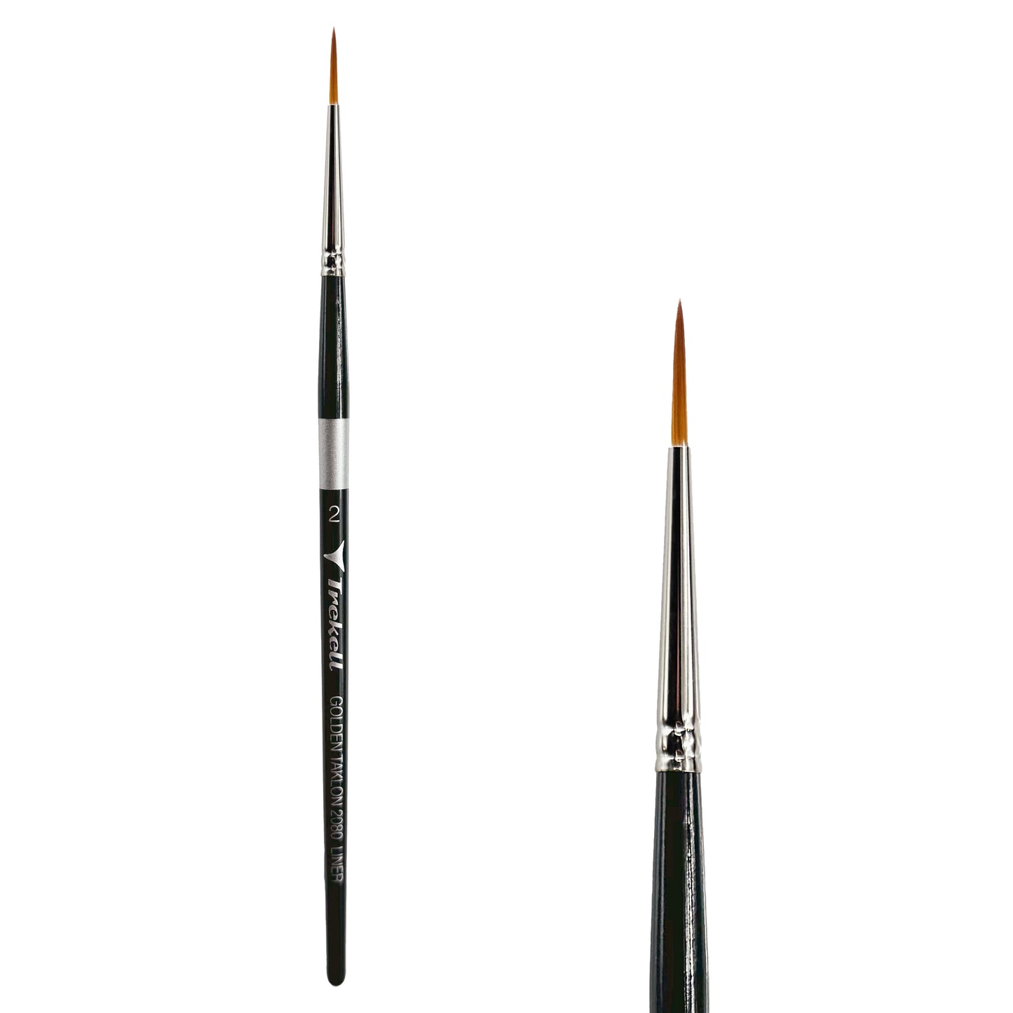 Trekell Golden Taklon Short Handle Artist Brush -  Size #2 Liner