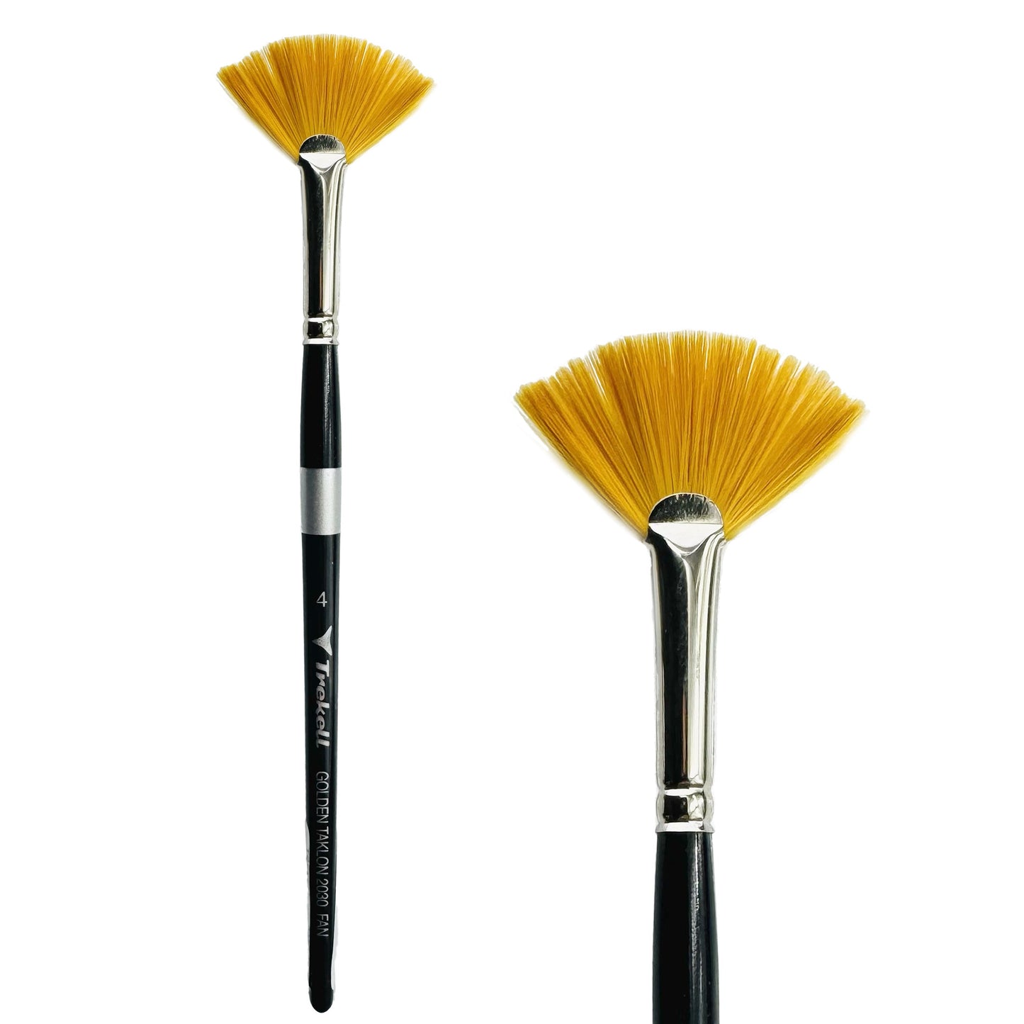 Trekell Golden Taklon Short Handle Artist Brush -  Size #4 Fan