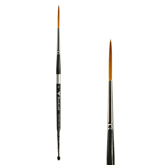 Trekell Golden Taklon Short Handle Artist Brush -  Size #4 Script/Rigger