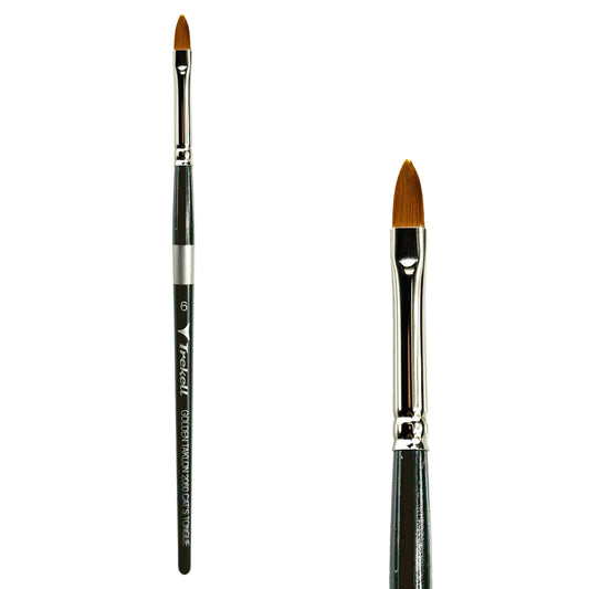 Trekell Golden Taklon Short Handle Artist Brush -  Size #6 Cat's Tongue