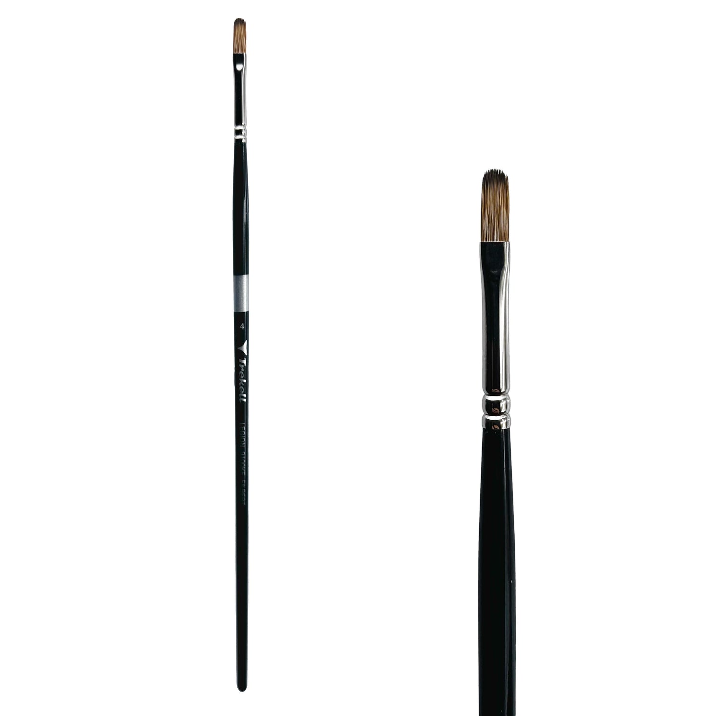 Trekell Legion Synthetic Mongoose Long Handle Artist Brush - Size #4 Filbert