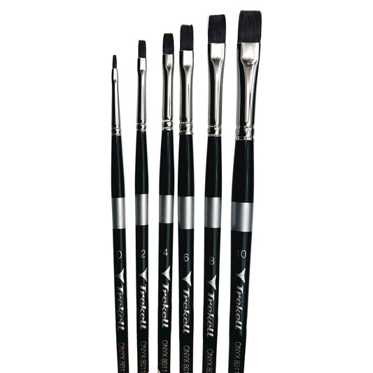 Trekell Onyx Synthetic Squirrel Short Handle Artist Brush - Complete Brush Set -  Bright