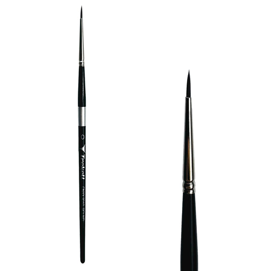 Trekell Onyx Synthetic Squirrel Short Handle Artist Brush - Size #0 Round