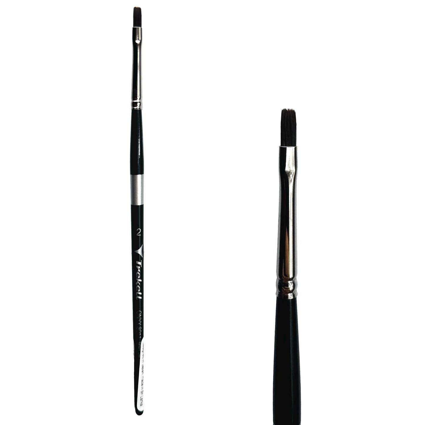 Trekell Onyx Synthetic Squirrel Short Handle Artist Brush - Size #2 Bright