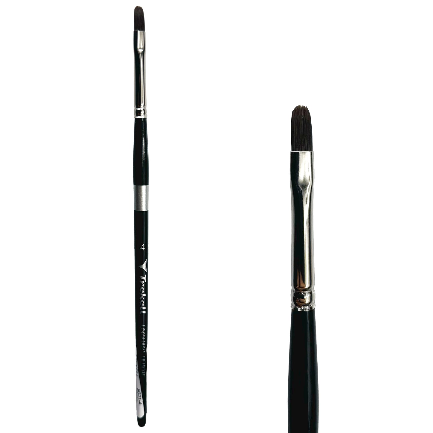 Trekell Onyx Synthetic Squirrel Short Handle Artist Brush - Size #4 Filbert