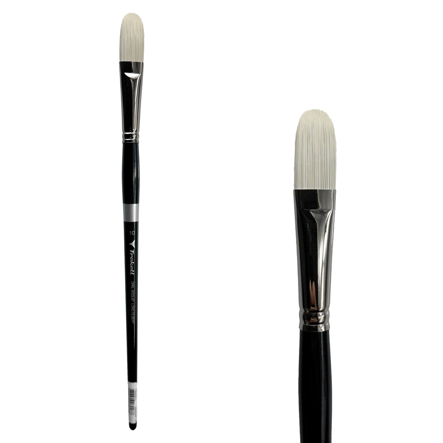 Trekell Opal Synthetic Hog Bristle Long Handle Artist Brush - Size #10 Long Filbert