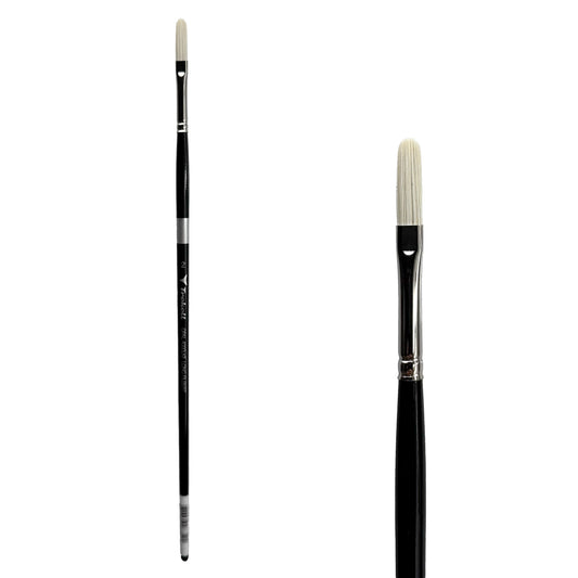 Trekell Opal Synthetic Hog Bristle Long Handle Artist Brush - Size #2 Long Filbert