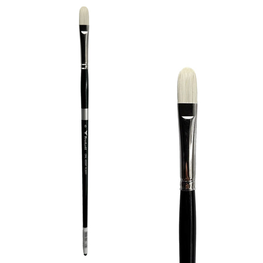 Trekell Opal Synthetic Hog Bristle Long Handle Artist Brush - Size #6 Filbert