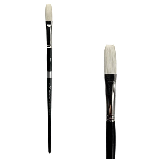Trekell Opal Synthetic Hog Bristle Long Handle Artist Brush - Size #8 Long Flat