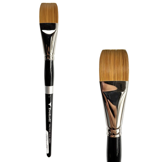 Trekell Protégé Synthetic Kolinsky Short Handle Artist Brush - Size 1" Wash