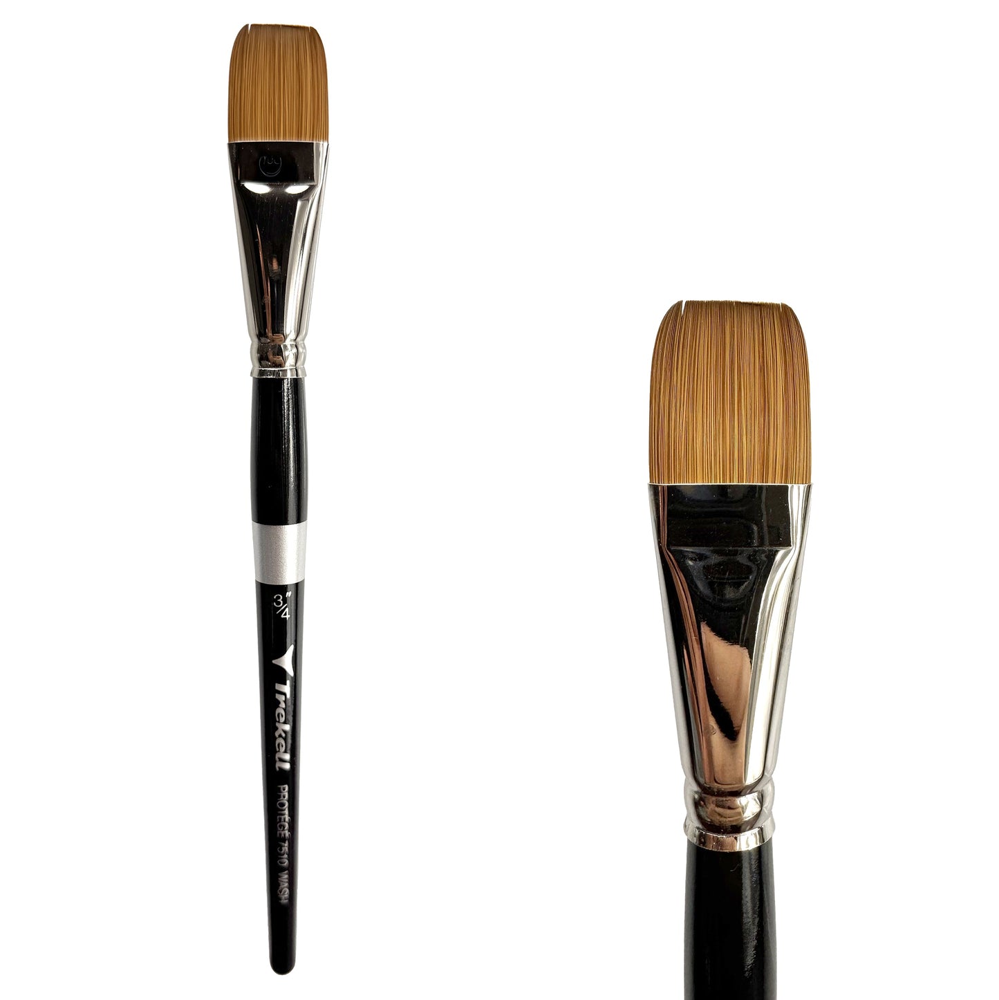 Trekell Protégé Synthetic Kolinsky Short Handle Artist Brush - Size 3/4" Wash