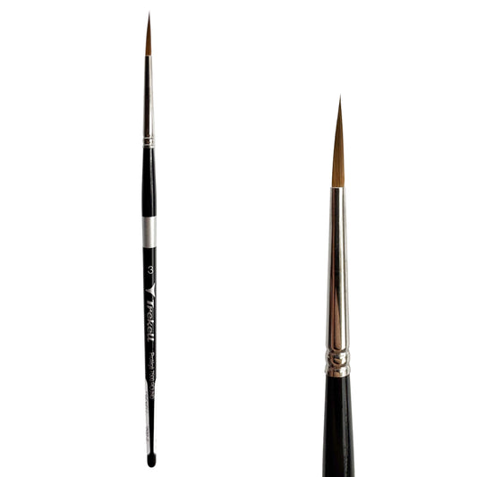 Trekell Protégé Synthetic Kolinsky Short Handle Artist Brush - Size #3 Round
