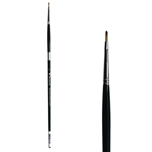 Trekell Spectrum Long Handle Artist Brush - Size #0 Filbert