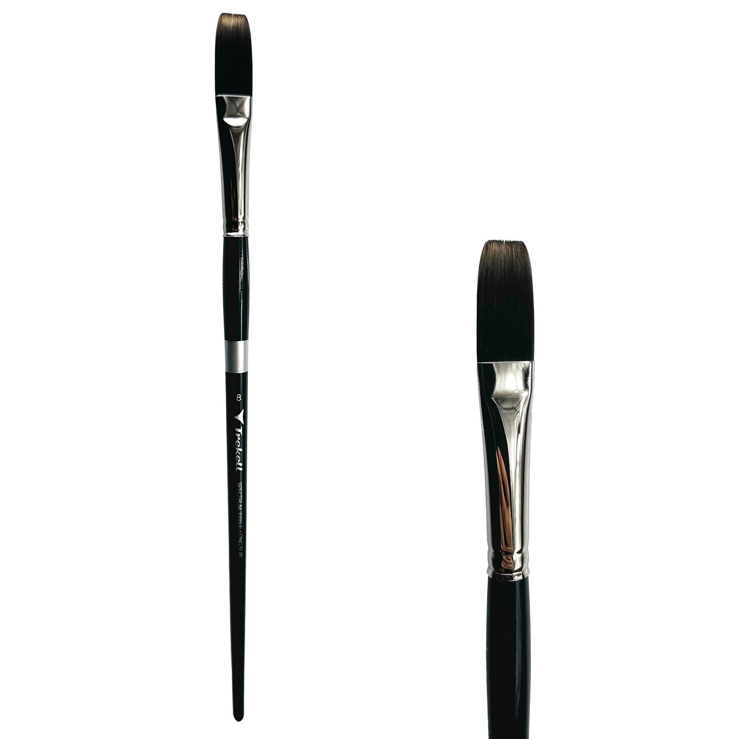 Trekell Spectrum Long Handle Artist Brush - Size #8 Long Flat