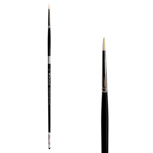 Trekell Hog Bristle Long Handle Artist Brush - Size #0 Round