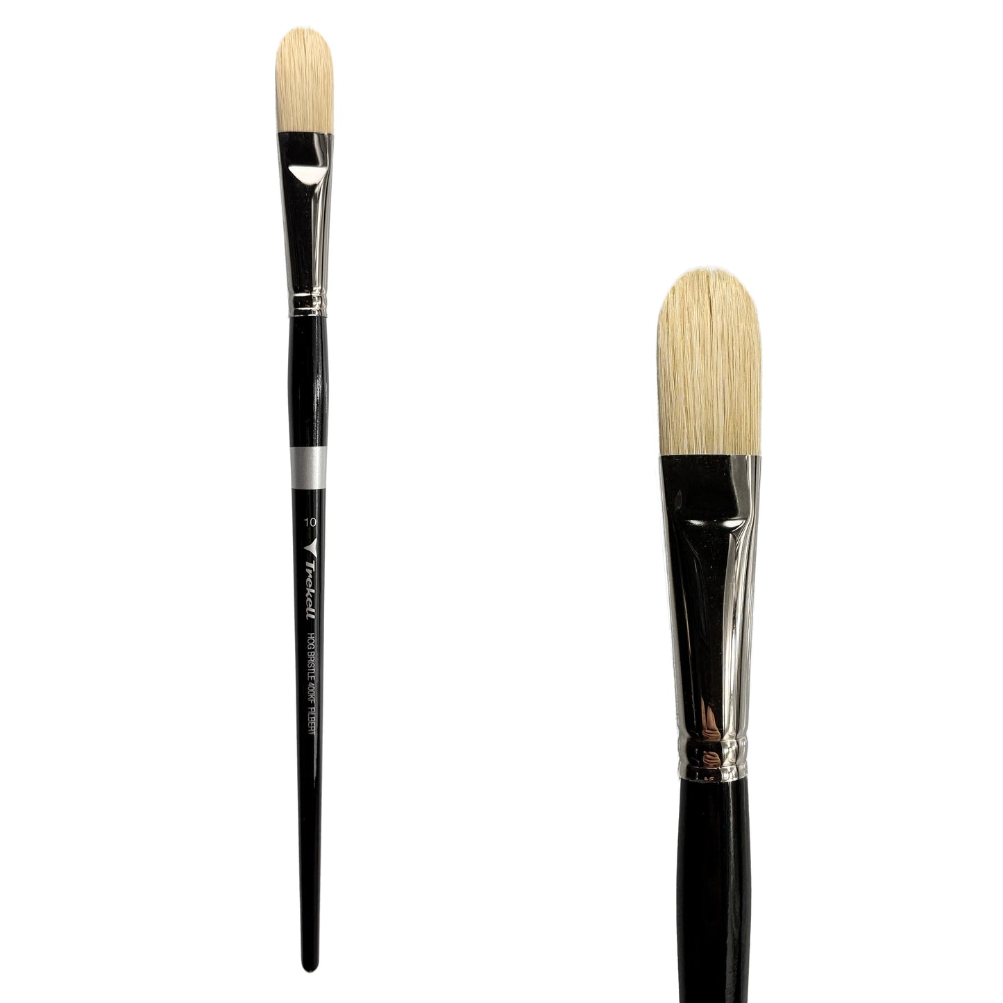 Trekell Hog Bristle Long Handle Artist Brush - Size #10 Filbert